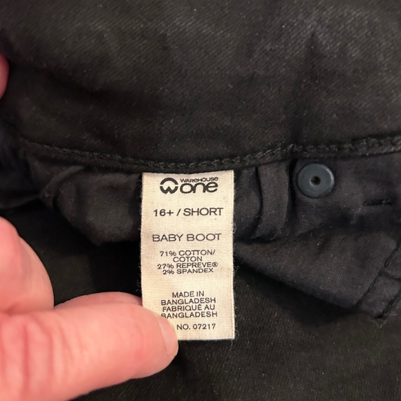 Warehouse One Size 16+Short Bottoms Up Black Bootcut Jeans - Picture 10 of 10